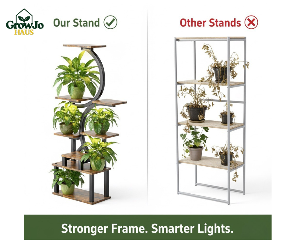 8-Tiered Indoor Plant Stand with 5 Grow Lights, 10-Level Stepless