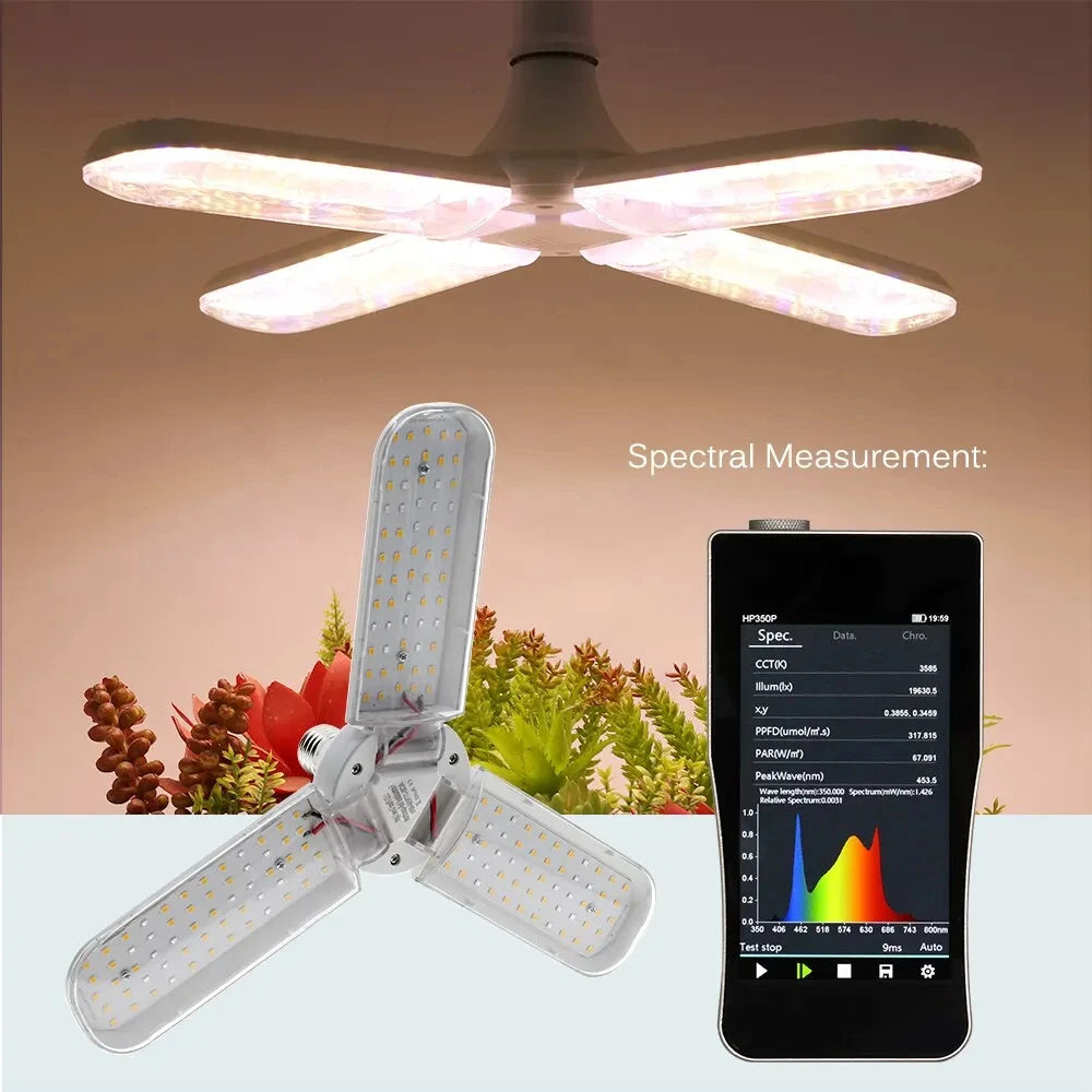 2/3/4 Fan leaf Foldable LED Grow Light Full Spectrum E27 Plant Growing