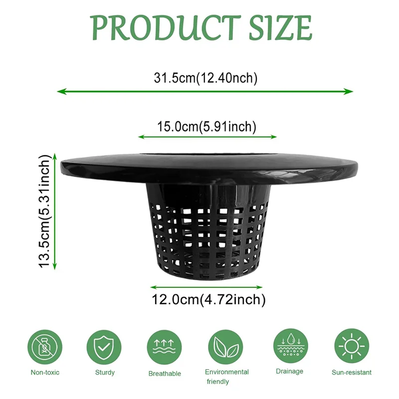 6 Inch Net Pot For 5 Gallon Buckets Wide Lids 5 Pack