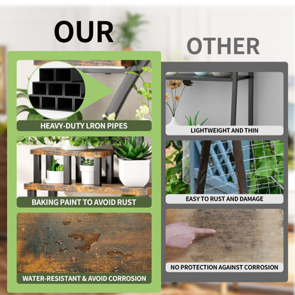 8-Tiered Indoor Plant Stand with 5 Grow Lights, 10-Level Stepless