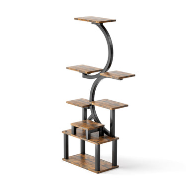 8-Tiered Indoor Plant Stand with 5 Grow Lights, 10-Level Stepless