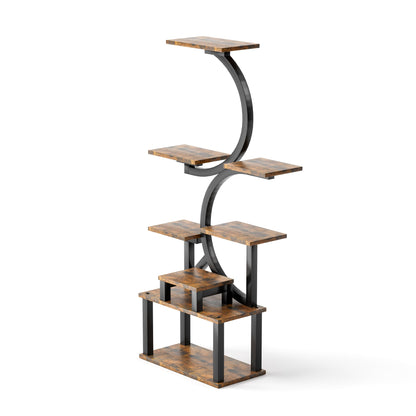 8-Tiered Indoor Plant Stand with 5 Grow Lights, 10-Level Stepless