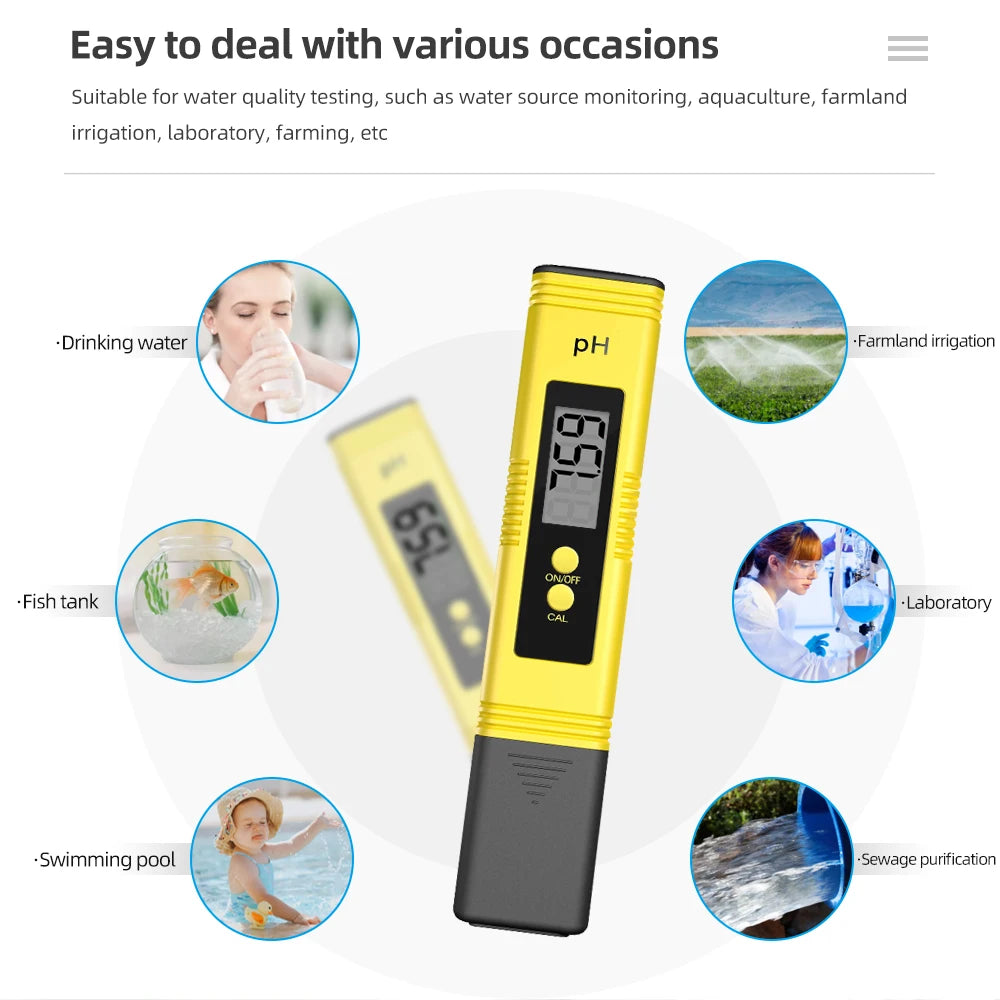 TDS Meter 0-9990ppm Digital PH Meter 0.01 PH High Precision Pen Water