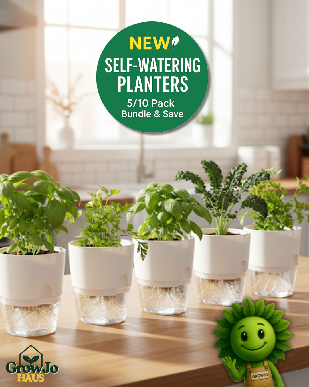 GrowJo Self-Watering Planter Set (5/10PCS)