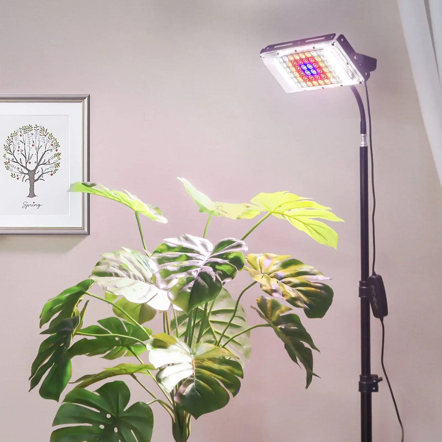 LED Grow Light Full Spectrum Floor Plant Lights Dimmable On/Off Switch Timer Adjustable Tripod Stand Grow Lamp for Indoor Plants