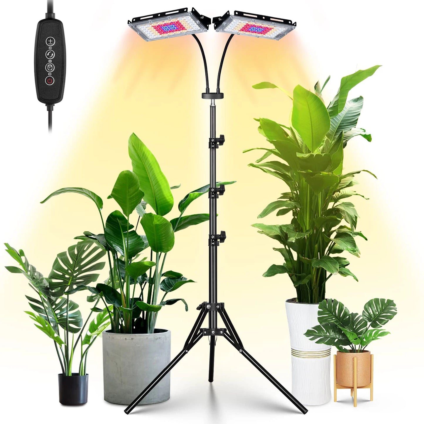 LED Grow Light Full Spectrum Floor Plant Lights Dimmable On/Off Switch Timer Adjustable Tripod Stand Grow Lamp for Indoor Plants