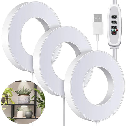 GrowJo HAUS Full Spectrum LED Grow Light | 10 Dimmable Levels, Auto Timer, Under-Cabinet Halo Lamp for Indoor Plants