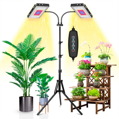 LED Grow Light Full Spectrum Floor Plant Lights Dimmable On/Off Switch Timer Adjustable Tripod Stand Grow Lamp for Indoor Plants