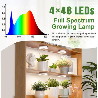 GrowJo HAUS Full Spectrum LED Grow Light | 10 Dimmable Levels, Auto Timer, Under-Cabinet Halo Lamp for Indoor Plants