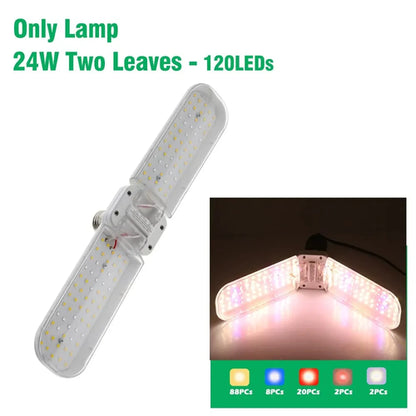 2/3/4 Fan leaf Foldable LED Grow Light Full Spectrum E27 Plant Growing