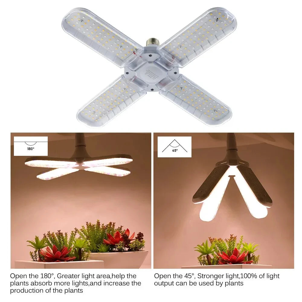 2/3/4 Fan leaf Foldable LED Grow Light Full Spectrum E27 Plant Growing