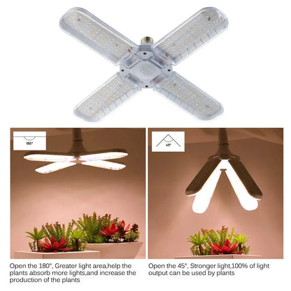 2/3/4 Fan leaf Foldable LED Grow Light Full Spectrum E27 Plant Growing