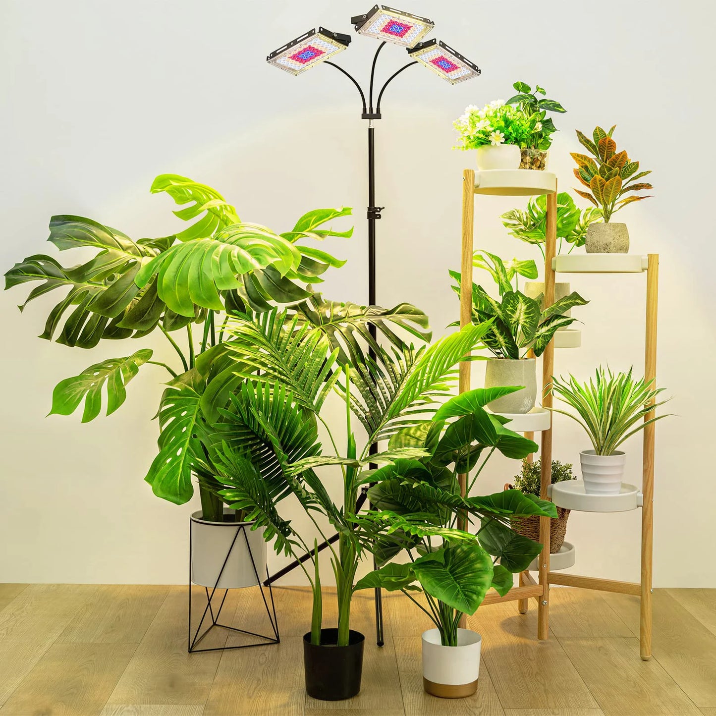 LED Grow Light Full Spectrum Floor Plant Lights Dimmable On/Off Switch Timer Adjustable Tripod Stand Grow Lamp for Indoor Plants