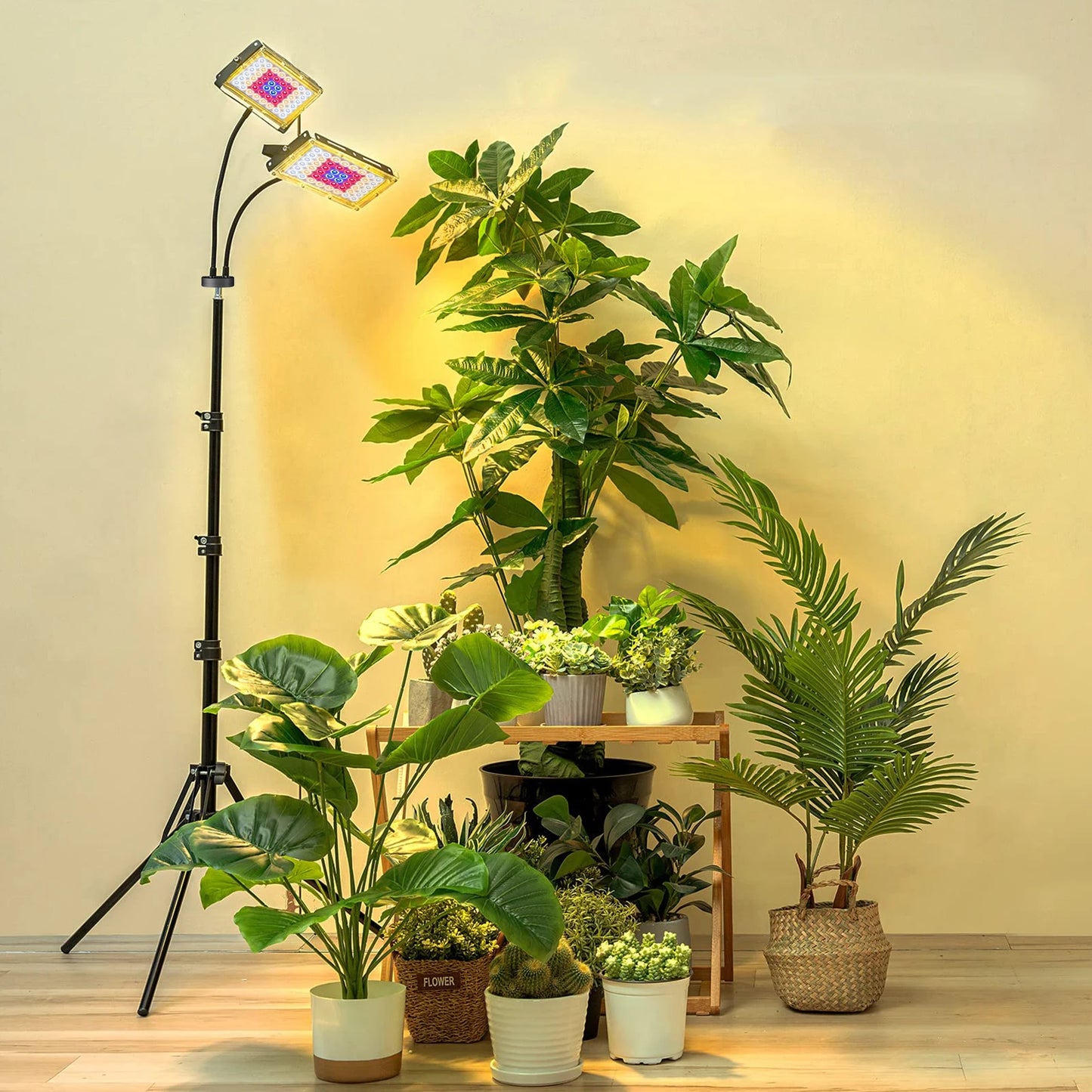 LED Grow Light Full Spectrum Floor Plant Lights Dimmable On/Off Switch Timer Adjustable Tripod Stand Grow Lamp for Indoor Plants