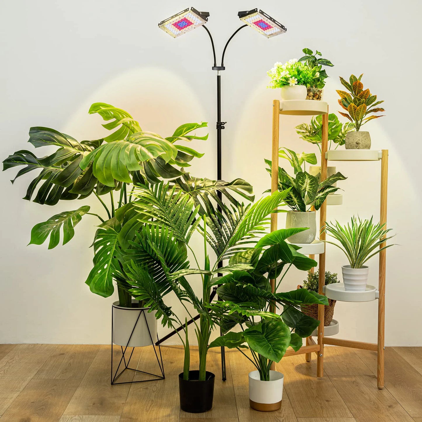 LED Grow Light Full Spectrum Floor Plant Lights Dimmable On/Off Switch Timer Adjustable Tripod Stand Grow Lamp for Indoor Plants