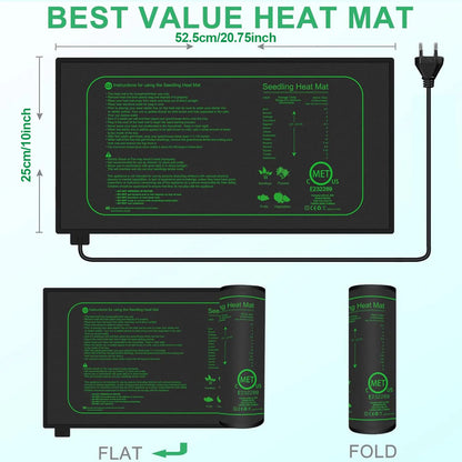 Seed Starter Tray with Grow Light Seed Starter Kit with Heat Mat Seedling Starter Trays with Timing Thicken Trays Humidity Domes
