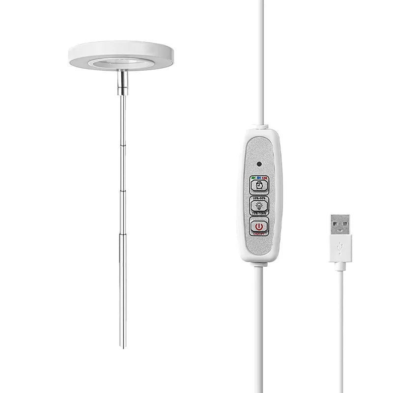 LED Indoor  Angel Ring Plant Growth Light 2/4/8H On/Off Timer USB 5V