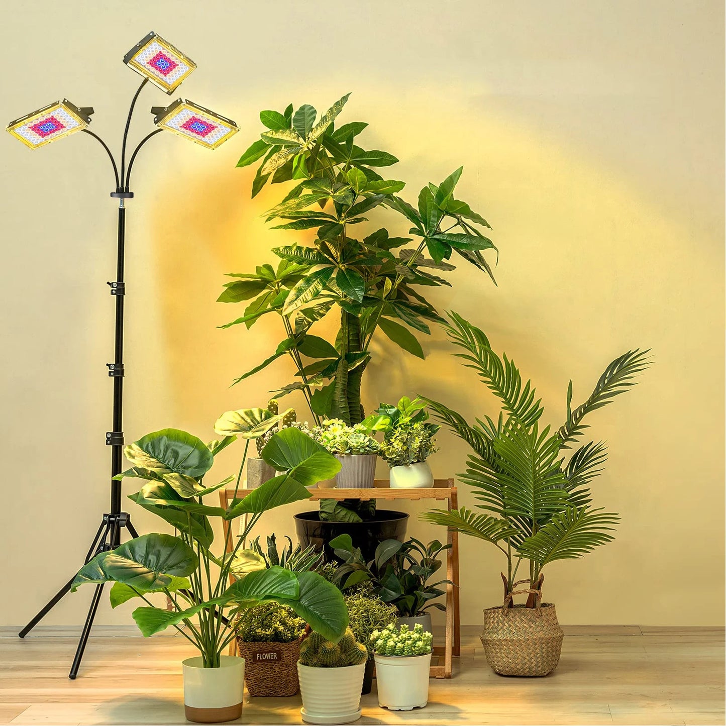 LED Grow Light Full Spectrum Floor Plant Lights Dimmable On/Off Switch Timer Adjustable Tripod Stand Grow Lamp for Indoor Plants