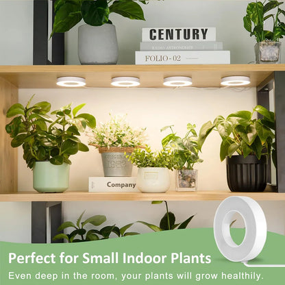 GrowJo HAUS Full Spectrum LED Grow Light | 10 Dimmable Levels, Auto Timer, Under-Cabinet Halo Lamp for Indoor Plants