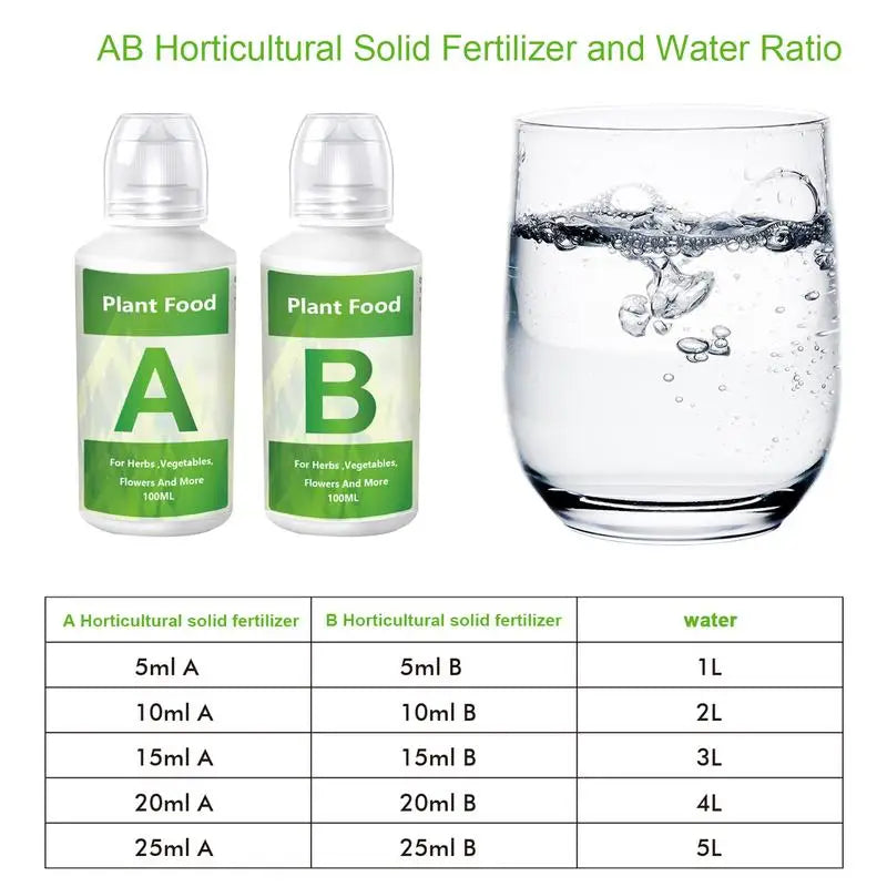 Hydroponic Nutrient Liquid A and B Fertilizer Solution Kit Hydroponic