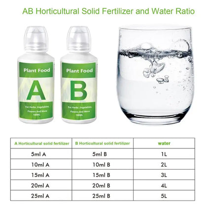 Hydroponic Nutrient Liquid A and B Fertilizer Solution Kit Hydroponic
