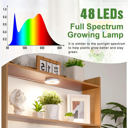 GrowJo HAUS Full Spectrum LED Grow Light | 10 Dimmable Levels, Auto Timer, Under-Cabinet Halo Lamp for Indoor Plants