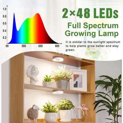GrowJo HAUS Full Spectrum LED Grow Light | 10 Dimmable Levels, Auto Timer, Under-Cabinet Halo Lamp for Indoor Plants